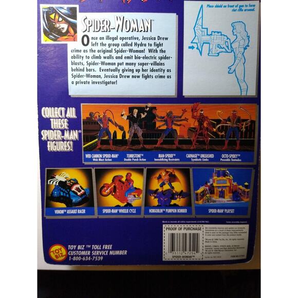 Spider Woman Black Widow Spider-Man 5" Action Figure NIB Marvel 1996 Toy Biz - Picture 5 of 5